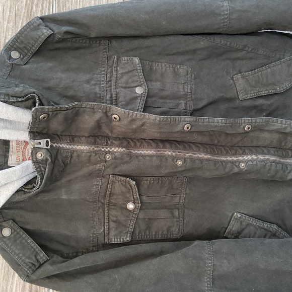 Levi's Black Jacket with Gray Hood Size XL - Picture 8 of 16